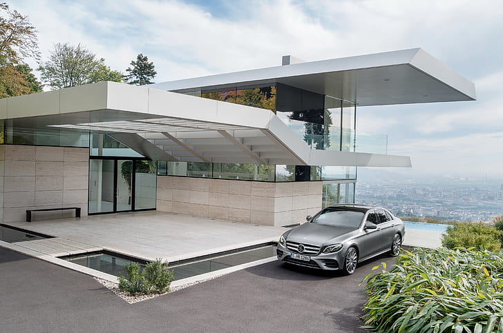 rumah, mobil, Mercedes Benz, Wallpaper HD