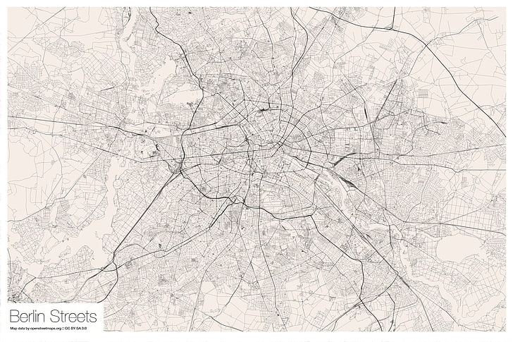 Berlim, mapa, HD papel de parede