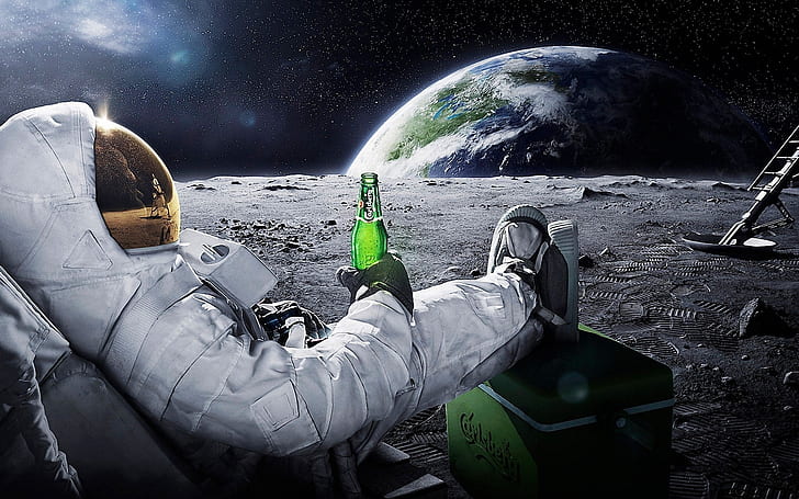 Carlsberg Beer in Space, carlsberg, advertising, promotion, HD wallpaper