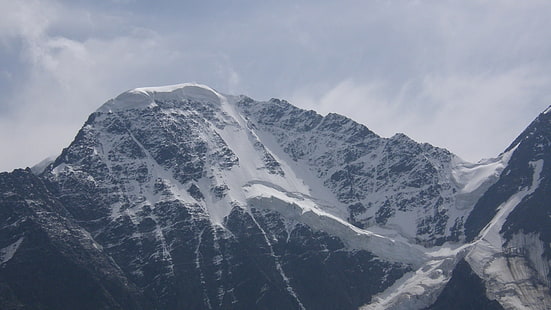 fotografia di paesaggio di montagne ricoperte di neve, montagne, neve, roccia, paesaggio, natura, Monte Elbrus, Russia, Sfondo HD HD wallpaper
