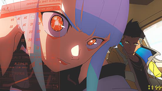 Cyberpunk 2077, David (Edgerunners), Lucy (Edgerunners), Anime-Paar, Anime-Mädchen, Anime-Jungs, Anime, HD-Hintergrundbild HD wallpaper