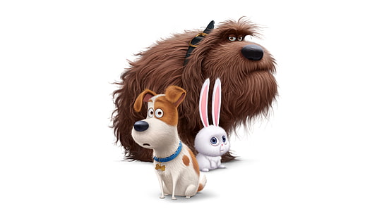 tre personaggi Disney, Max, Duke, Snowball, The Secret Life Of Pets, Animation, 8K, Sfondo HD HD wallpaper
