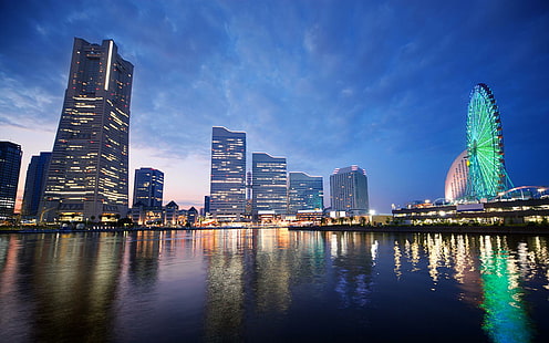 Sonnenuntergang in Yokohama Japan, Sonnenuntergang, Japan, Yokohama, Reise und Welt, HD-Hintergrundbild HD wallpaper