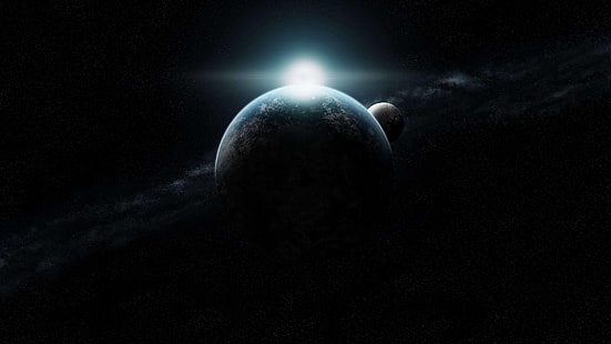 tierra, luna, 8k, 8k uhd, espacio exterior, planeta, universo, objeto astronómico, cielo, atmósfera de tierra, oscuridad, noche, espacio, luz solar, estrella, Fondo de pantalla HD HD wallpaper
