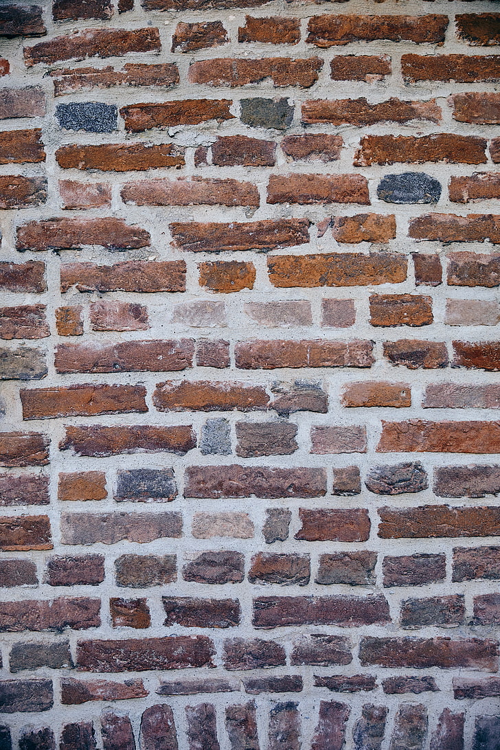 brauner und grauer Betonblock, Beschaffenheit, Wand, Ziegelstein, HD-Hintergrundbild, Handy-Hintergrundbild