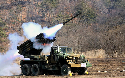 system, fire, jet, volley, К-136 Kooryong, 130mm, HD wallpaper HD wallpaper