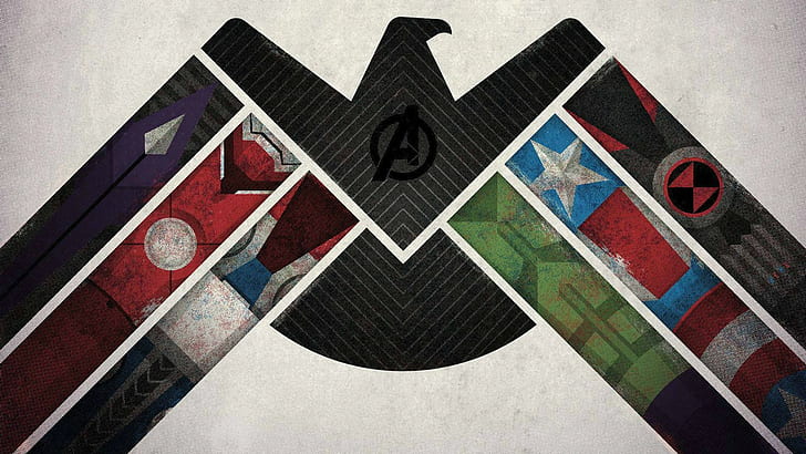 The Avengers HD โลโก้ฮีโร่มหัศจรรย์การ์ตูนอเวนเจอร์ส, วอลล์เปเปอร์ HD