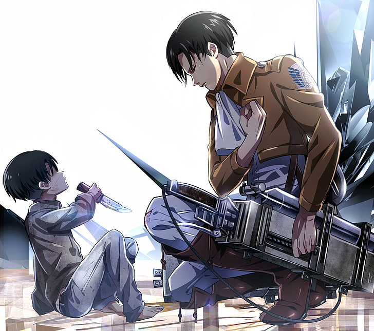 schwarzhaarige männliche Anime-Charaktertapete, Anime, Attack On Titan, Levi Ackerman, Shingeki No Kyojin, HD-Hintergrundbild
