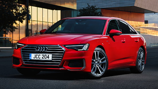 Audi, Audi A6 S Line, auto, auto di lusso, auto rossa, berlina, Sfondo HD HD wallpaper