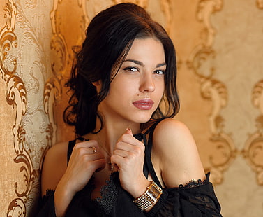 лицо, Марина Шимкович, женщины, обнаженные плечи, портрет, HD обои HD wallpaper
