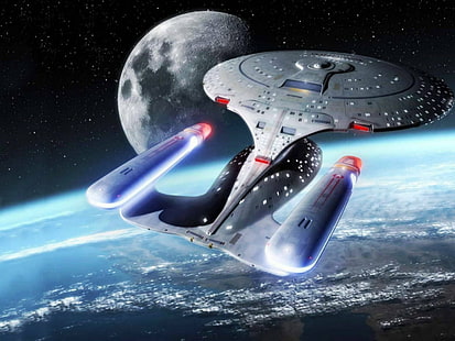 enterprise, fiction, movie, orbit, star, starship, trek, uss, HD wallpaper HD wallpaper