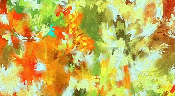 Epicycles, разноцветна абстрактна живопис, художествена, абстрактна, изкуство, cg art, цвят, цифрова, живопис, цветна, зелена, епицикли, HD тапет HD wallpaper