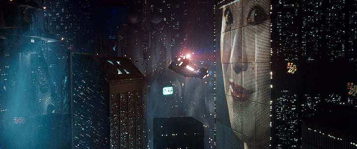 самолет в град тапет, град, Blade Runner, филми, научна фантастика, HD тапет