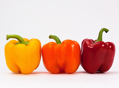 Sweet Peppers, yellow, orange, and red belt peppers, Food and Drink, Orange, Yellow, Plant, delicious, Kitchen, Food, healthy, Vegetables, cook, paprika, sweetpeppers, biofood, biovegetables, ingredients, HD wallpaper HD wallpaper