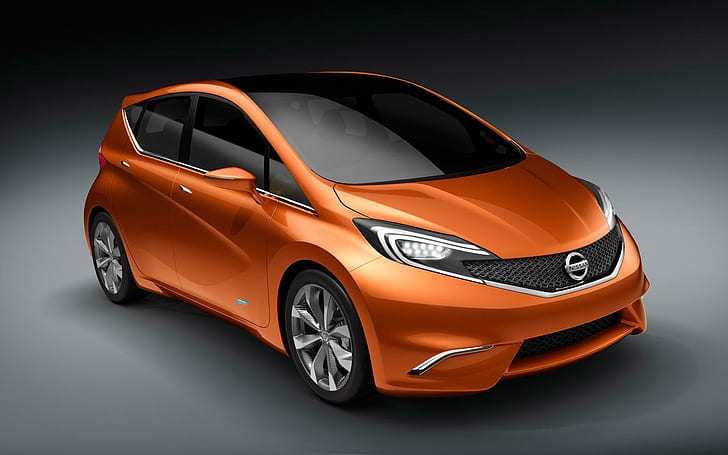 Nissan Invitation Concept, оранжев нисан хечбек с 5 врати, концепция, нисан, покана, автомобили, HD тапет