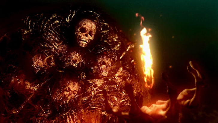 Cráneo con ilustración de llama, Dark Souls, Nito, Fondo de pantalla HD