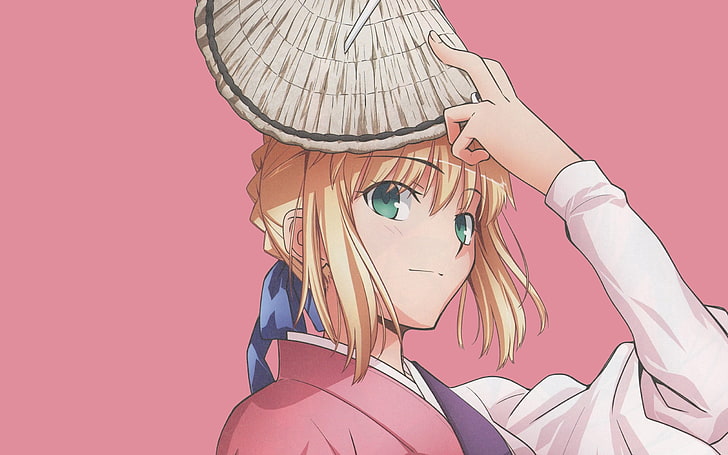 blonde hair woman illustration, Fate Series, Saber, anime girls, HD wallpaper