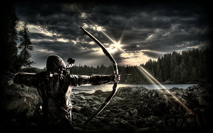 archer  bow  video games  Assassins Creed  Assassins Creed III, HD wallpaper
