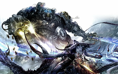 الخيال العلمي ، غضب الحديد ، الأيدي الحديدية ، Slaanesh ، Terminator ، Warhammer 40k، خلفية HD HD wallpaper