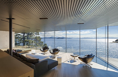 Innenarchitektur, weite Sicht, Meer, Fenster, HD-Hintergrundbild HD wallpaper