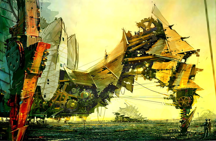 Steampunk, Kreatur, Maschine, Konzeptkunst, Guild Wars, Daniel Dociu, futuristische, digitale Kunst, HD-Hintergrundbild