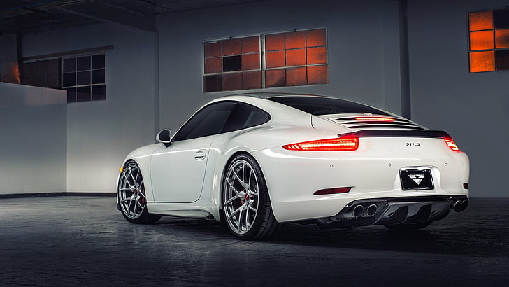 coupé blanc, Porsche 911 Carrera S, Porsche 911, Porsche, diffuseurs, voitures blanches, Fond d'écran HD