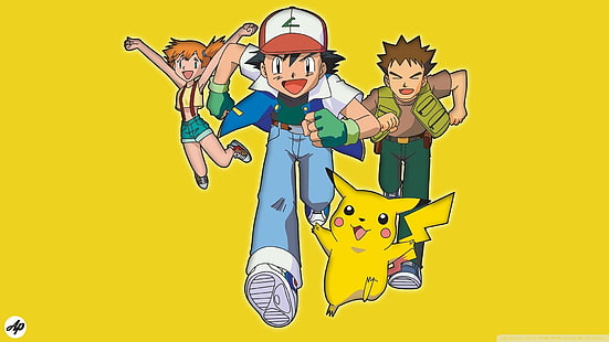Pokémon, Ash (Pokémon), Brock (Pokémon), Misty (Pokémon), Pikachu, HD papel de parede HD wallpaper