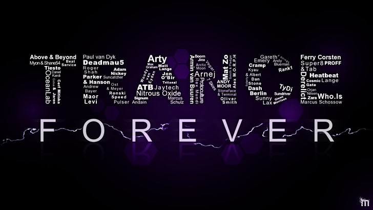 photo of Trance Forever wallpaper, typography, music, trance, HD wallpaper