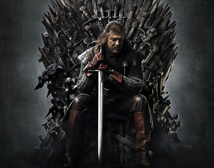 Game of Thrones karaktärsskydd, svärd, A Song of Ice and Fire, Game Of Thrones, Winterfell, Saga, Ned Stark, George Martin, Sean Bean, Hand of the King, Iron Throne, Winter is coming, HD tapet