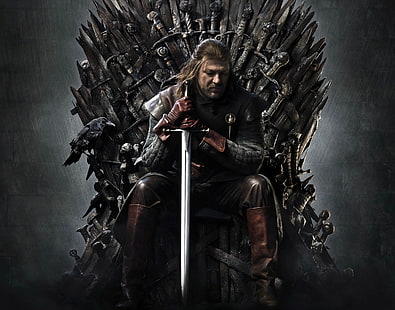 Обложка на персонажа от Game of Thrones, мечове, A Song of Ice and Fire, Game Of Thrones, Winterfell, Saga, Ned Stark, George Martin, Sean Bean, Hand Of The King, The Iron Throne, Winter is coming, HD тапет HD wallpaper