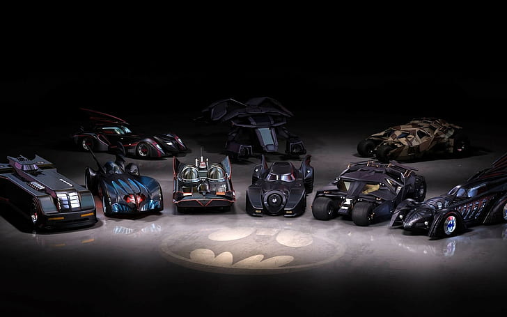 supercars, Batman börjar, Bat signal, digital konst, Batmobile, bil, Batman, HD tapet