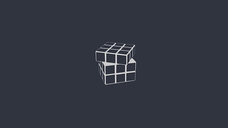 3 x 3 ilustrasi Rubik's Cube, Rubik's Cube, minimalis, seni digital, Wallpaper HD