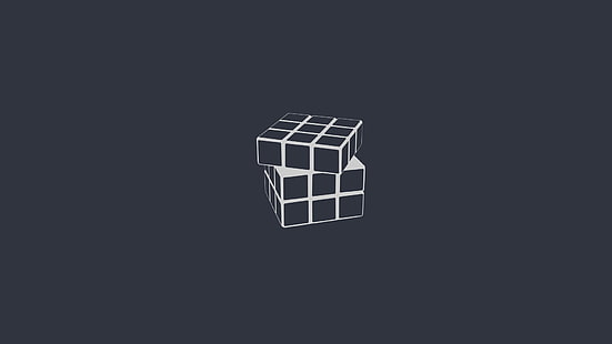 3 x 3 Rubiks kubillustration, Rubiks kub, minimalism, digital konst, HD tapet HD wallpaper