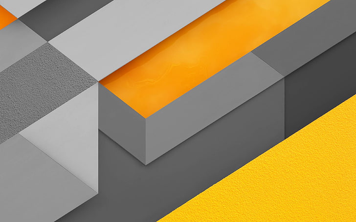 marshmallow, android, yellow, triangle, pattern, HD wallpaper
