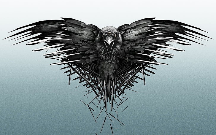 ilustrasi elang hitam, Game of Thrones, seni digital, Wallpaper HD