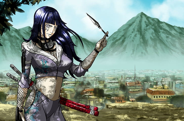 Naruto Shippuuden, Manga, Anime, Hyuuga Hinata, Kunstwerk, Konoha, HD-Hintergrundbild