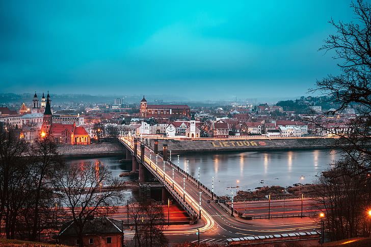 a cidade, Lituânia, Kaunas, HD papel de parede