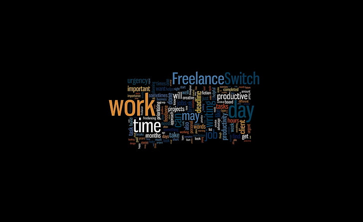 Freelance Switch Work Time, multicolored typography wallpaper, Aero, Black, lance, Switch, Work, Time, HD wallpaper