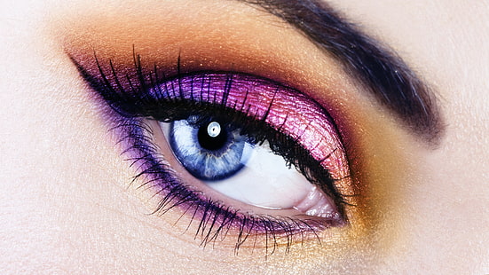 Eye, Girl's Eye, Makeup, Macro, eye, girl's eye, makeup, macro, HD tapet HD wallpaper