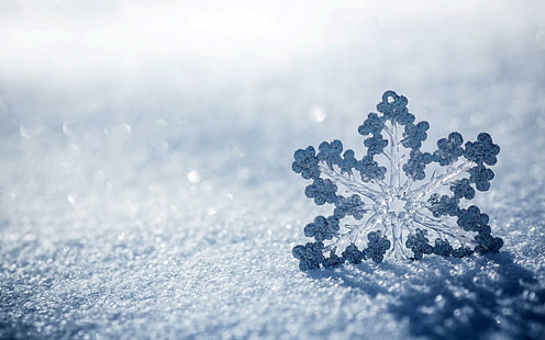 Schneeflocke-Eis-Schnee-Winter, weiße Schneeflocken, Schneeflocke, Schnee, Winter, HD-Hintergrundbild HD wallpaper