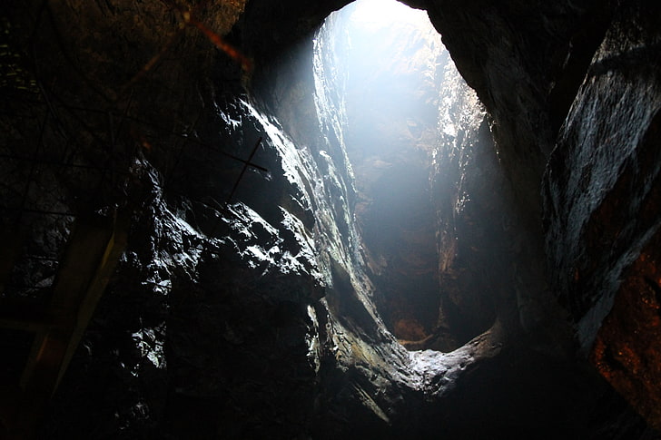 실내 동굴, 동굴, cleva gruba, 스웨덴, 조명, HD 배경 화면