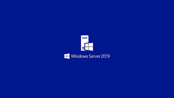Windows Server, Microsoft, operativsystem, Microsoft Windows, teknik, blå bakgrund, enkel bakgrund, logotyp, HD tapet