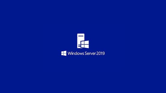 Windows Server, Microsoft, sistema operativo, Microsoft Windows, tecnologia, sfondo blu, sfondo semplice, logo, Sfondo HD HD wallpaper