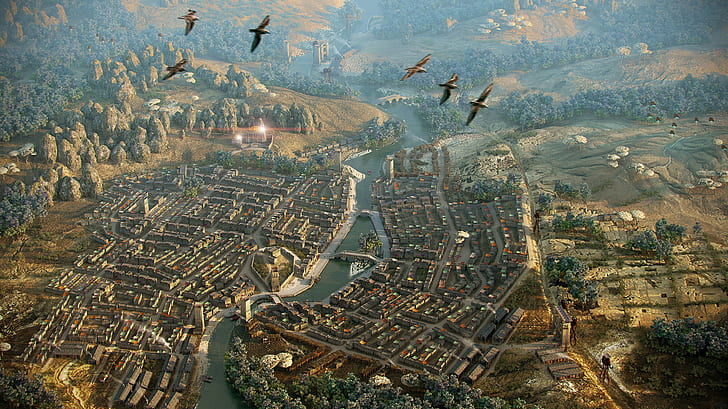 город, река, The Elder Scrolls III: Morrowind, город фантазий, город фантазий, HD обои