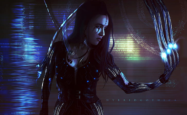 dunkel, futuristisch, cyborg, science fiction, HD-Hintergrundbild
