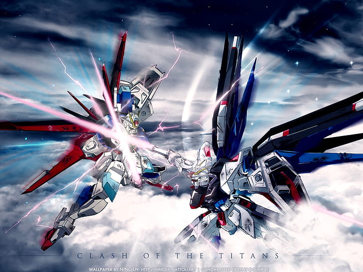 freedon vs strike gundam seed destiny gundam gundam seed destiny 1024x768  Anime Gundam Seed HD Art, HD wallpaper