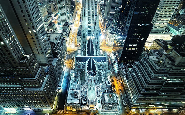 Photography, Place, Madison Avenue, Manhattan, New York, Night, Rockefeller Center, HD wallpaper