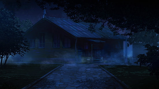 ArseniXC, cottage, path, night, Everlasting Summer, HD wallpaper HD wallpaper