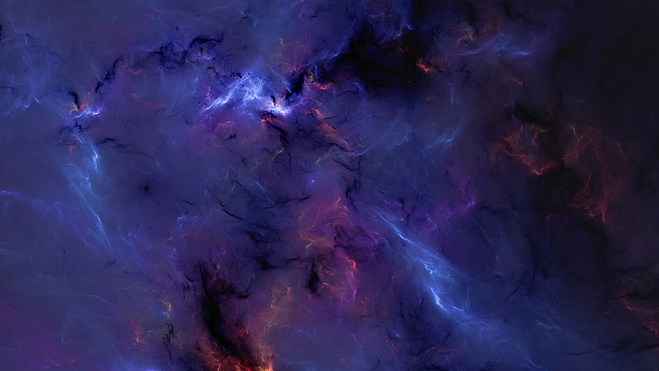 biru, gelap, luar angkasa, bersinar, nebula, cahaya, kilat, galaksi, artistik, asap, kegelapan, Wallpaper HD