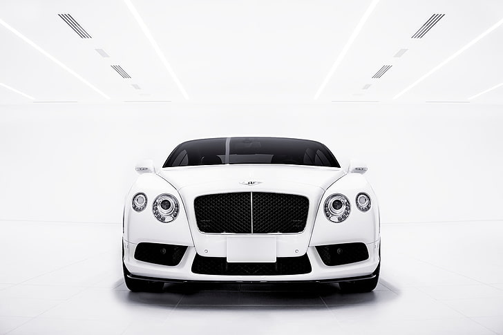 Bentley, Continental, white, front, GT V8S, HD wallpaper